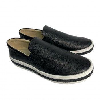 Мокасини для дівчинки чорні натуральна шкіра 39 