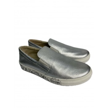 Жіночі мокасини з натуральної шкіри Soldi 36-39 флотар срібло