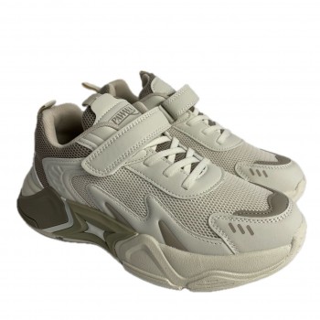 Дитячі кросівки сітка з липучкою Apawwa світлий беж 32-37